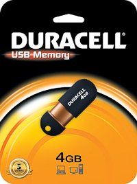 Pen Drive Duracell 4GB Capless USB2.0 Flash Drive (BLACK)